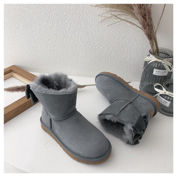 UGG Mini Baily Bow II Glam Chic Bow Short Boots - Picture 1 of 6